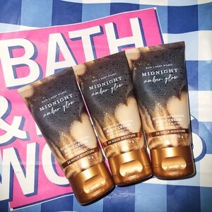 New THREE Bath & Body Works Midnight Amber Glow Body Creams